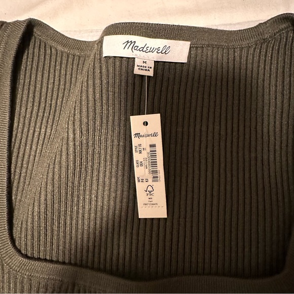 NWT Madewell Square neck sweater crop tee - Picture 7 of 9
